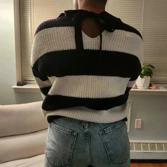 Who Wore What Chunky Black And White sweater - Picture 5 of 10